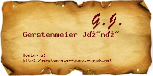 Gerstenmeier Júnó névjegykártya